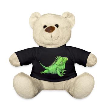 funny iguana - Teddy Bear - black - Front