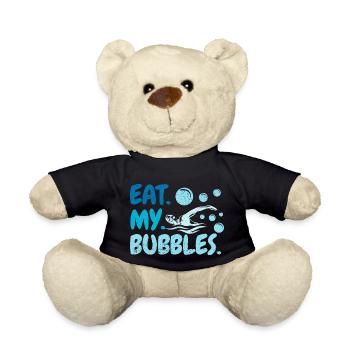 Eat My Bubbles Swimming Team Swimmer Lustig Schwim - Teddy Bear - black - Front