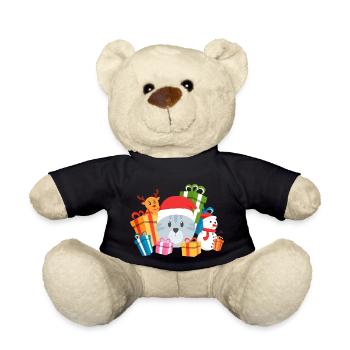 Christmas Cat Present - Teddy - Schwarz - Vorne