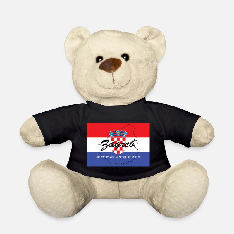Zagreb - Hauptstadt mit GPS & Flagge - Teddy - Schwarz