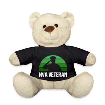 NVA Veteran Soldat DDR Geschenk - Teddy - Schwarz - Vorne