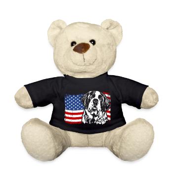 ST. BERNARDS Amérique Flag Chiens Chien Wilsigns - Nounours - noir - Devant