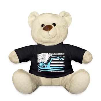 Patriotischer Schwimmer - Teddy - Schwarz - Vorne
