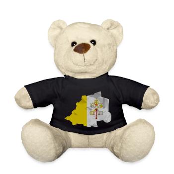 Vatican City flag in the shape of the country - Teddy Bear - black - Front