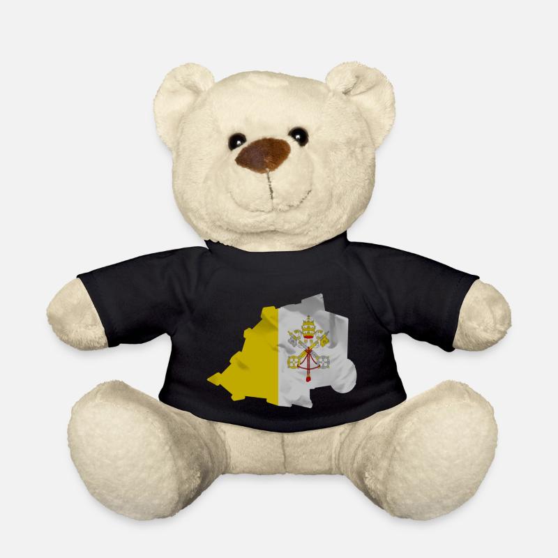 Drapeau de la Cité du Vatican en forme de pays - Nounours - noir