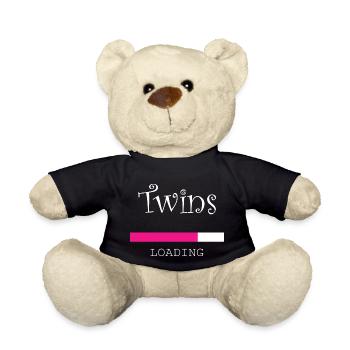 Pregnancy Baby shower Babyshower Boy Girl - Teddy Bear - black - Front
