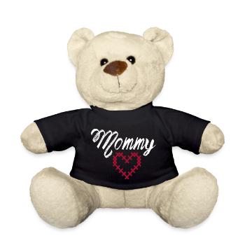 Schwangerschaft Babyparty Babyshower Boy Girl - Teddy - Schwarz - Vorne