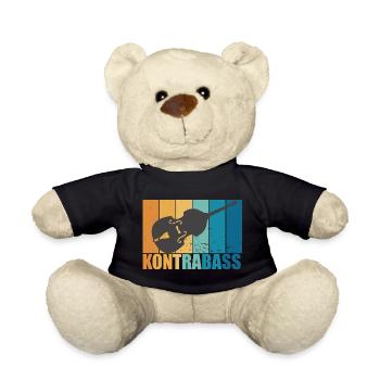 Kontrabass Vintage Instrument Musiker Geschenk - Teddy - Schwarz - Vorne