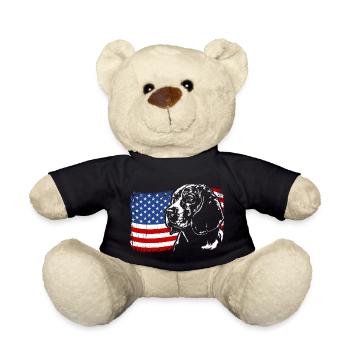 Beagle Amerika Fahne Hunde Hund Wilsigns - Teddy - Schwarz - Vorne