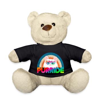 Purride Funny Cat Gay Pride Rainbow Lunettes de soleil - Nounours - noir - Devant