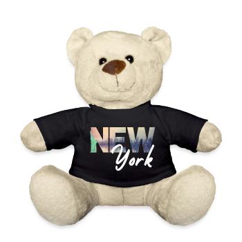 New York Skyline Gradient Text - Teddy Bear - black - Front