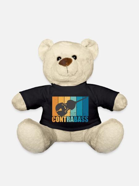 Contrabasse Instrument Vintage Musicien Cadeau - Nounours - noir