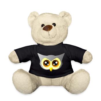 vögel closing, süßes eulengesicht - Teddy - Schwarz - Vorne