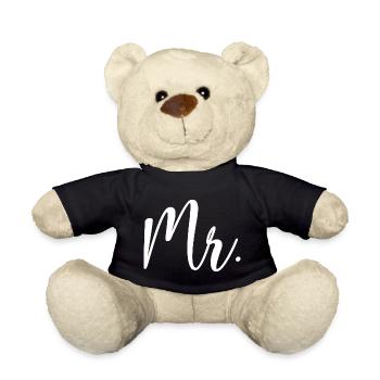 Mr. Matching Couple Engagement Wedding Honeymoon - Teddy Bear - black - Front