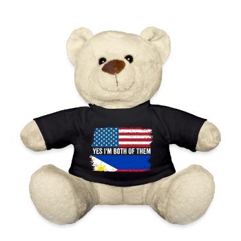 Yes I'm Both Of Them A Filipino American Fil-Am - Teddy Bear - black - Front