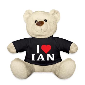 Name T-Shirt Ich liebe Ian T-Shirt Geschenkidee - Teddy - Schwarz - Vorne