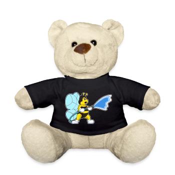 Bee Firefighter Fire Hose Fire Brigade - Teddy Bear - black - Front