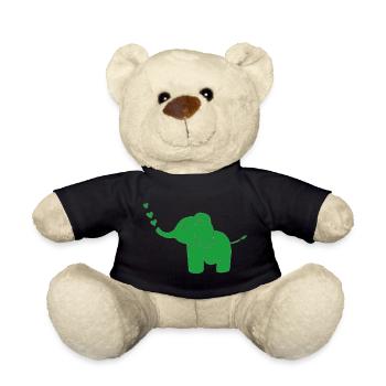 elefant grün - Teddy - Schwarz - Vorne