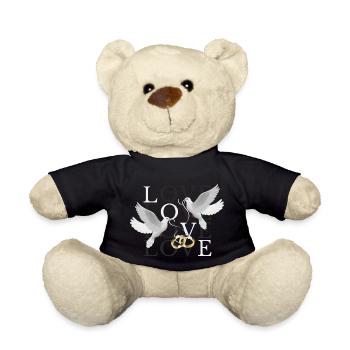 Love Pigeon Rings Wedding Rings Wedding Couple Marriage - Nounours - noir - Devant