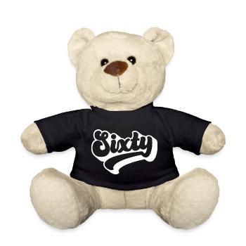 Sixty 60th Birthday Men Women 60 Years Old - Teddy Bear - black - Front