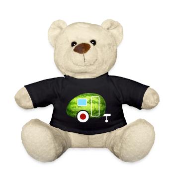 Melone Caravan Wohnwagen Retro Sommer Camping Fan - Teddy - Schwarz - Vorne
