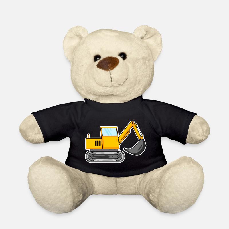 Bagger Baustelle Baggerfahrer - Teddy - Schwarz