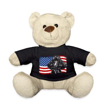 Caniche Amérique Flag Chien Chiens Wilsigns - Nounours - noir - Devant
