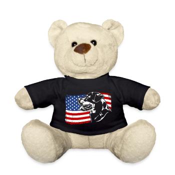 Rottweiler America Flag Chien Chiens Wilsigns - Nounours - noir - Devant