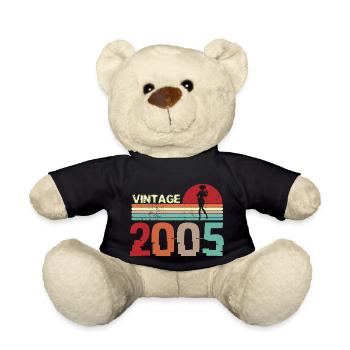 Vintage 2005 Anniversaire rétro sunset design - Nounours - noir - Devant
