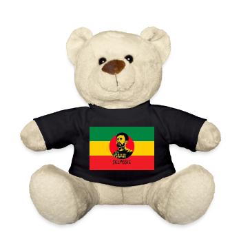 REGGAE FLAG - HAILE SELASSIE - JAH RASTAFARI - Teddy Bear - black - Front