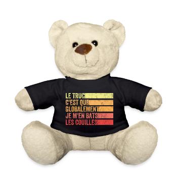 Globalement Je M'en Bats Les Couilles Vintage Drol - Nounours - noir - Devant