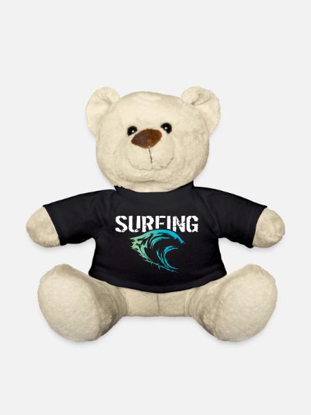 Surfeur Surf Symbole Vagues Couleurs Nature Océan - Nounours - noir