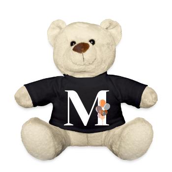 Buchstabe m Geburtstagsballon - Teddy - Schwarz - Vorne