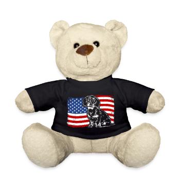 teckel à poil dur amérique flag chiens chiens wilsigns - Nounours - noir - Devant