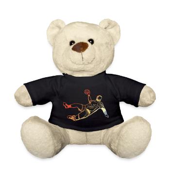Retro Handball Player - Teddy Bear - black - Front