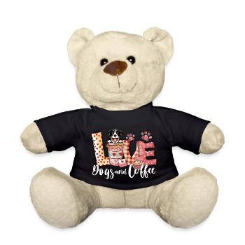 Bernese Dog Coffee Lover Valentines Day - Teddy Bear - black - Front