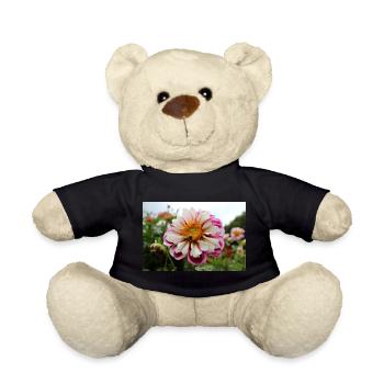 Bee, Honey Stage on Colorful Flower, Dahlia - Teddy Bear - black - Front
