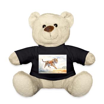 Tiger in Action - Teddy Bear - black - Front