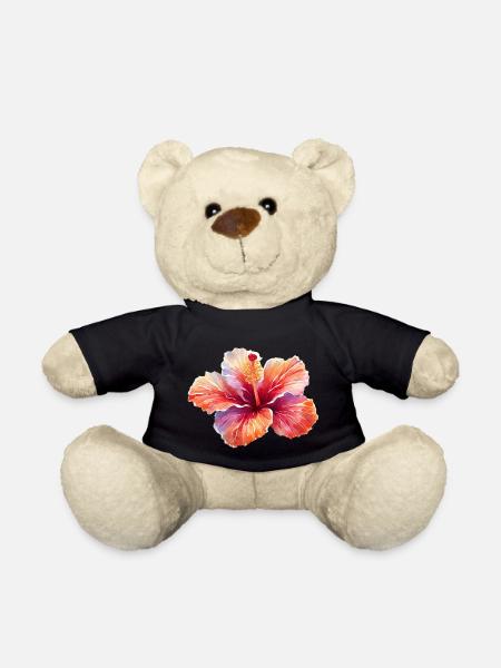 Fleur d’hibiscus colorée - Nounours - noir