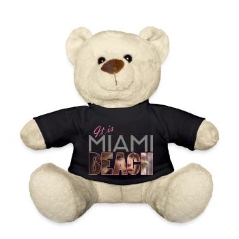 "It is Miami Beach" - Sonne, Strand und Meer - Teddy - Schwarz - Vorne