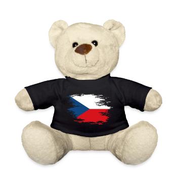 Drapeau de la République tchèque utilisé design - Nounours - noir - Devant