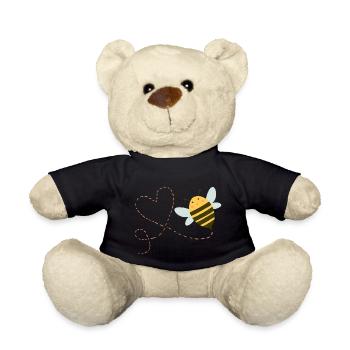 Bee with heart - Teddy Bear - black - Front