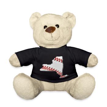 New York (United States) | real baseball | Map - Teddy Bear - black - Front