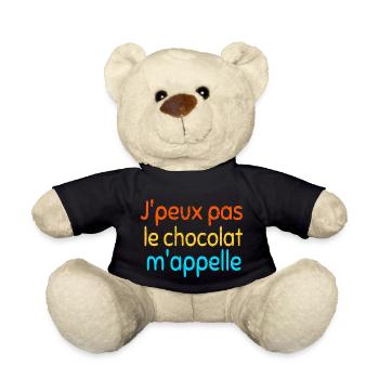J' peux pas, le chocolat m'appelle - Nounours - noir - Devant