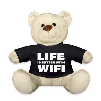 LIFE IS BETTER WITH WIFI - Teddy Bear - black - Front