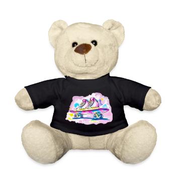 Skateboard mit Schuhe - Teddy - Schwarz - Vorne