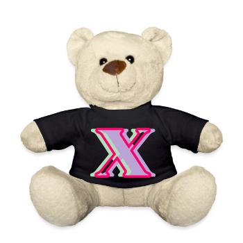 Buchstabe x mehrfarbig - Teddy - Schwarz - Vorne