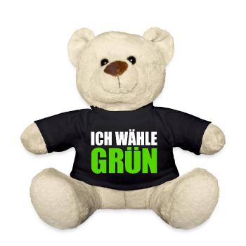 ich wähle grün - Teddy - Schwarz - Vorne