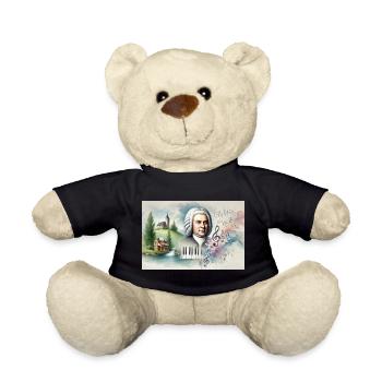 Johann Sebastian Bach: Porträt in vielen Malstilen - Teddy - Schwarz - Vorne