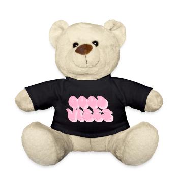 Positive Vibes – Retro Bubble Font - Teddy Bear - black - Front